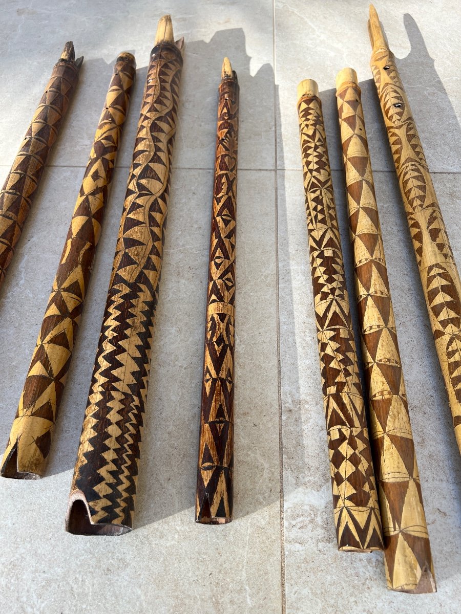 10 Grave Bamboo Flutes Vanuatu Early 20th Century-photo-6