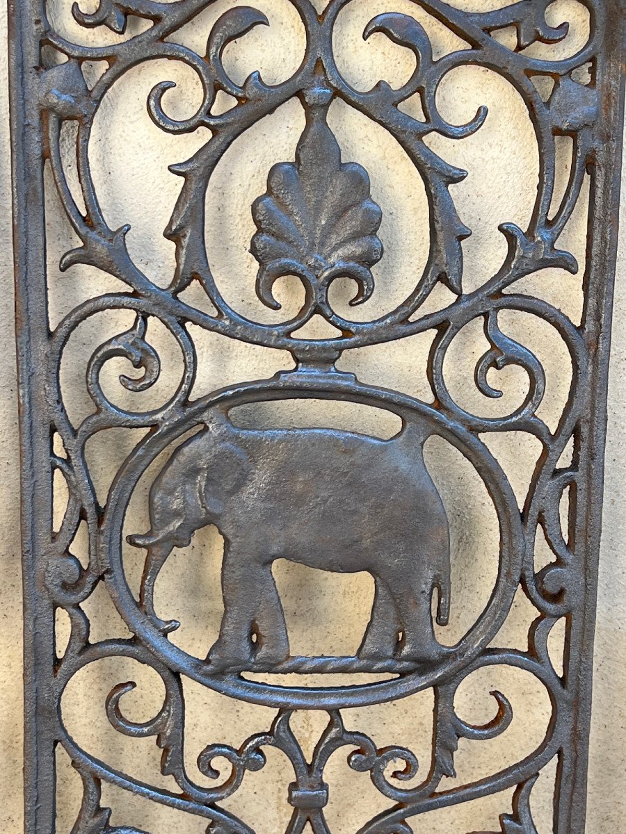 Six Grid Cast Iron Elephant Pattern English Colonial House Rangoon Burma Late 19th Century-photo-4