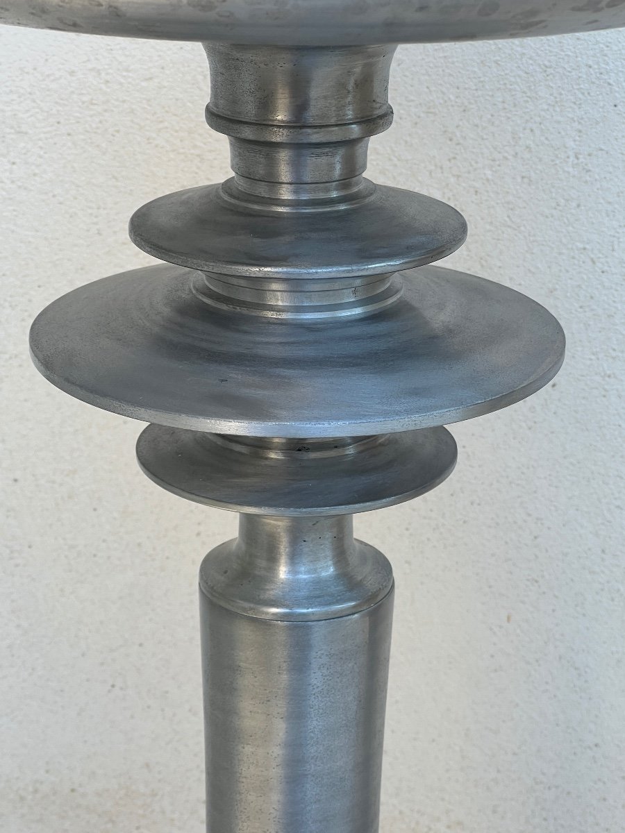 Large Aluminum Candlestick Period 1970 -photo-3