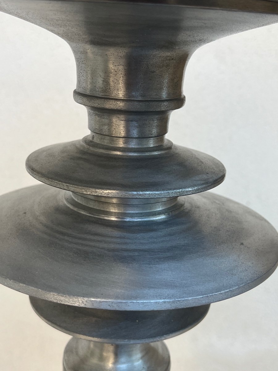 Large Aluminum Candlestick Period 1970 -photo-8