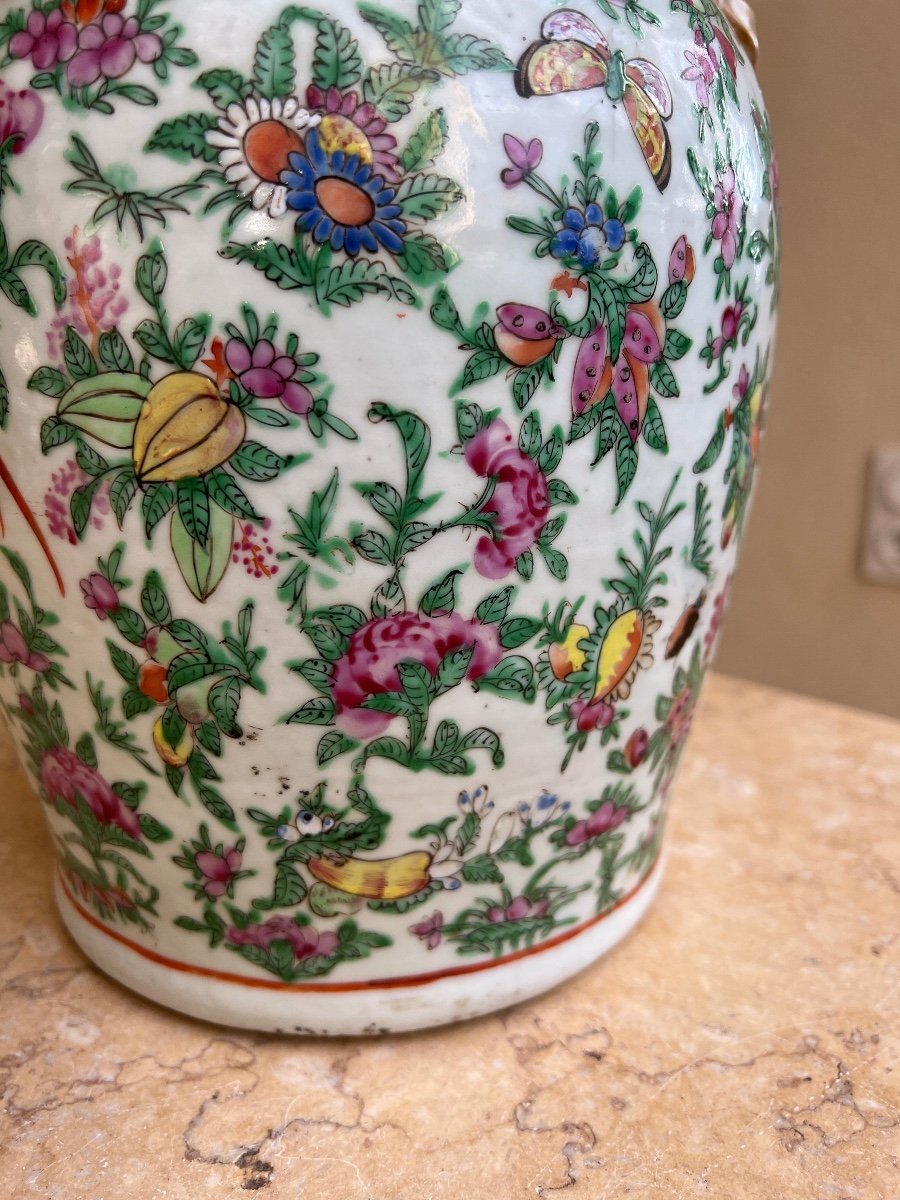 Large Canton Porcelain Vase 19th Century -photo-4