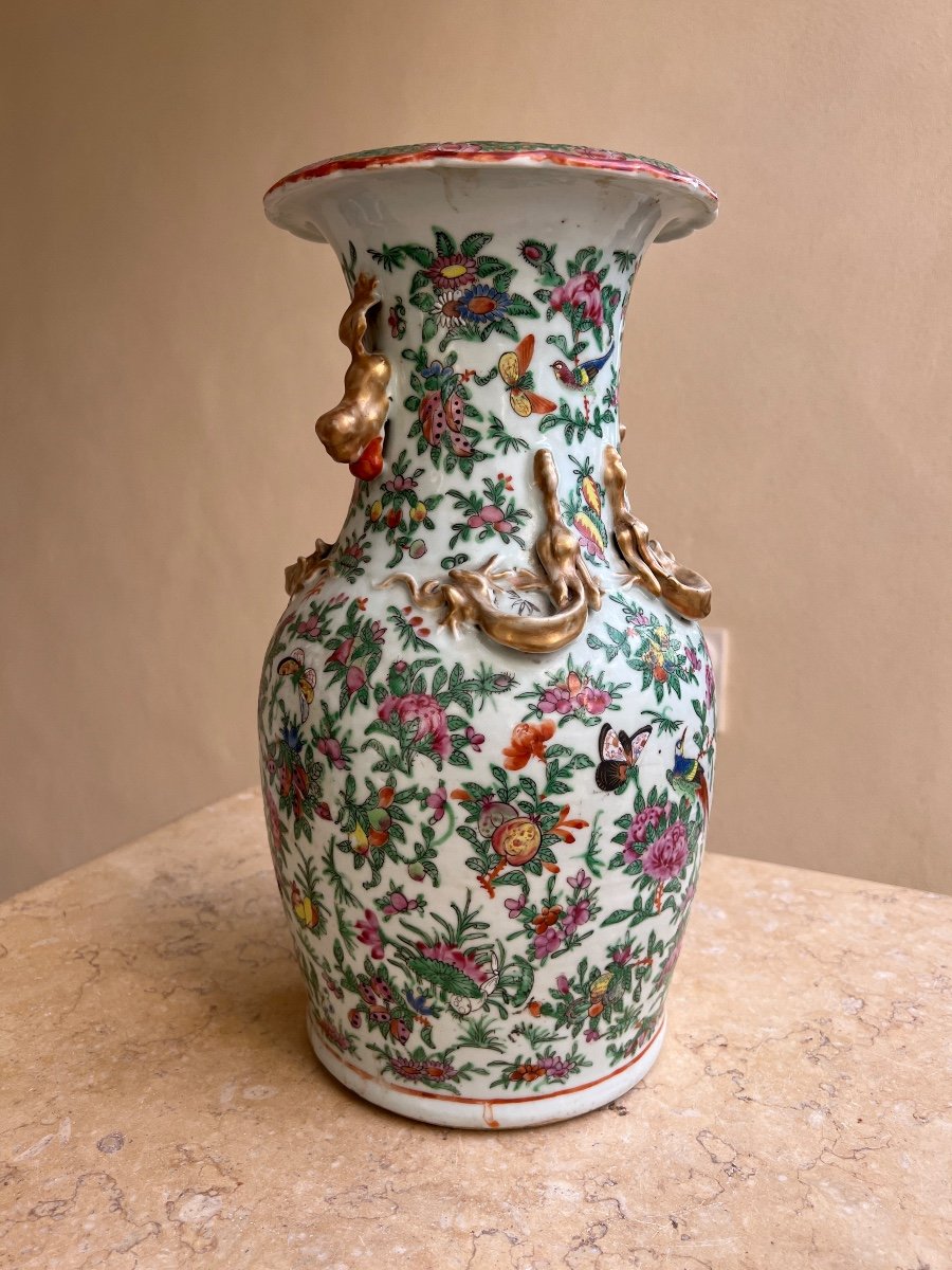 Grand Vase De Canton En Porcelaine 19 E Siècle 