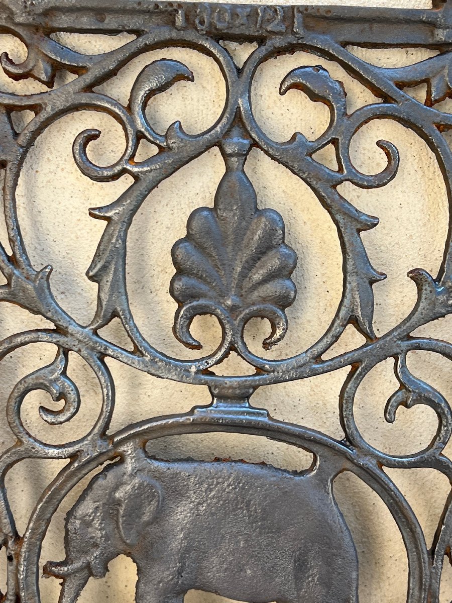 8 Cast Iron Grilles Elephant Motif English Colonial House Rangoon Burma Late 19th Century-photo-6