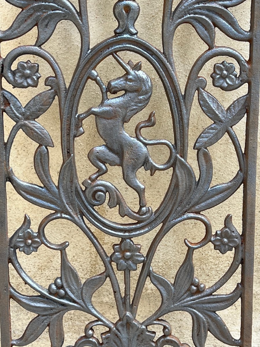 8 Cast Iron Grilles Unicorn Motif English Colonial House, Rangoon Burma 19th Century-photo-7