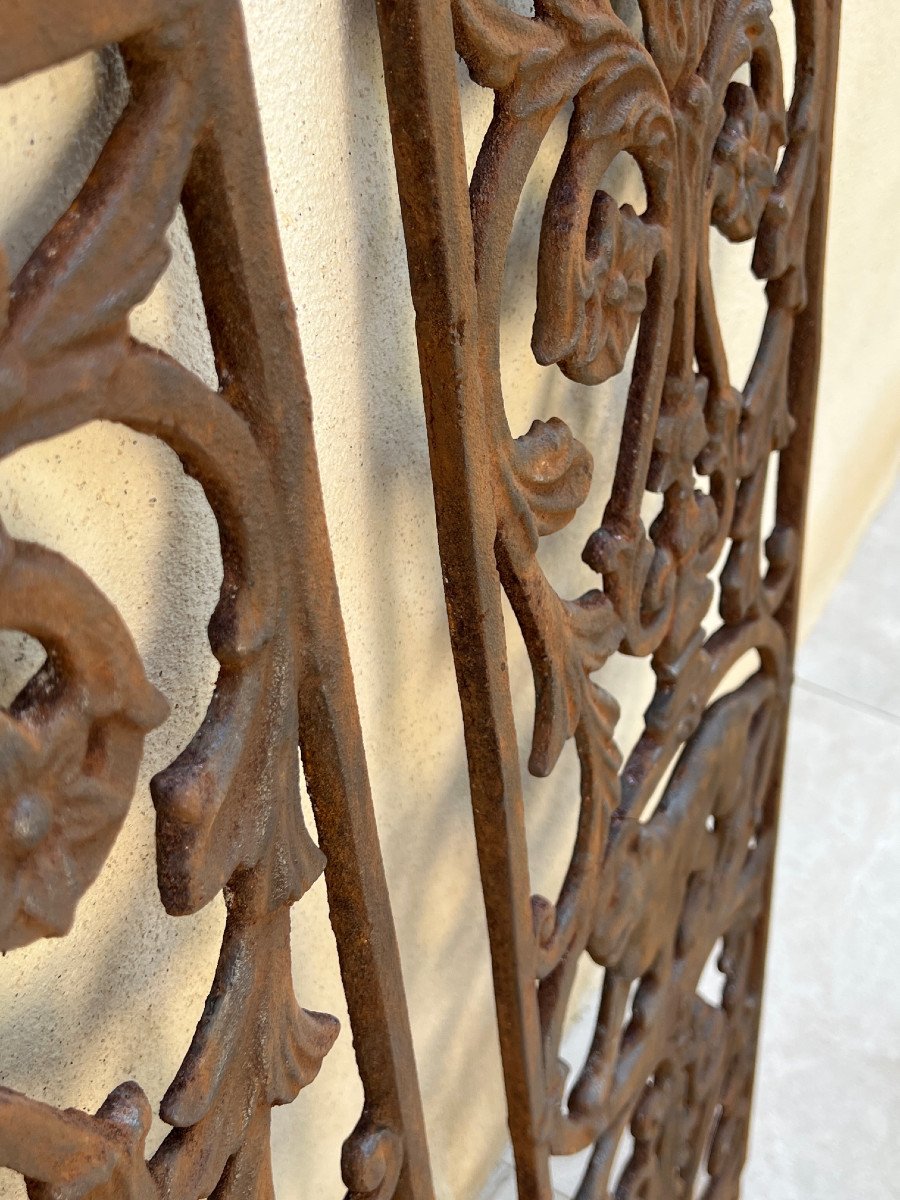 6 Cast Iron Grilles Panther Motif English Colonial House Rangoon Burma, Late 19th Century-photo-8