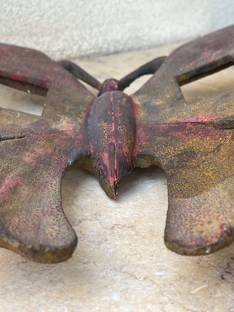 Polychrome Wood Butterfly Burma Late 19th Century -photo-3