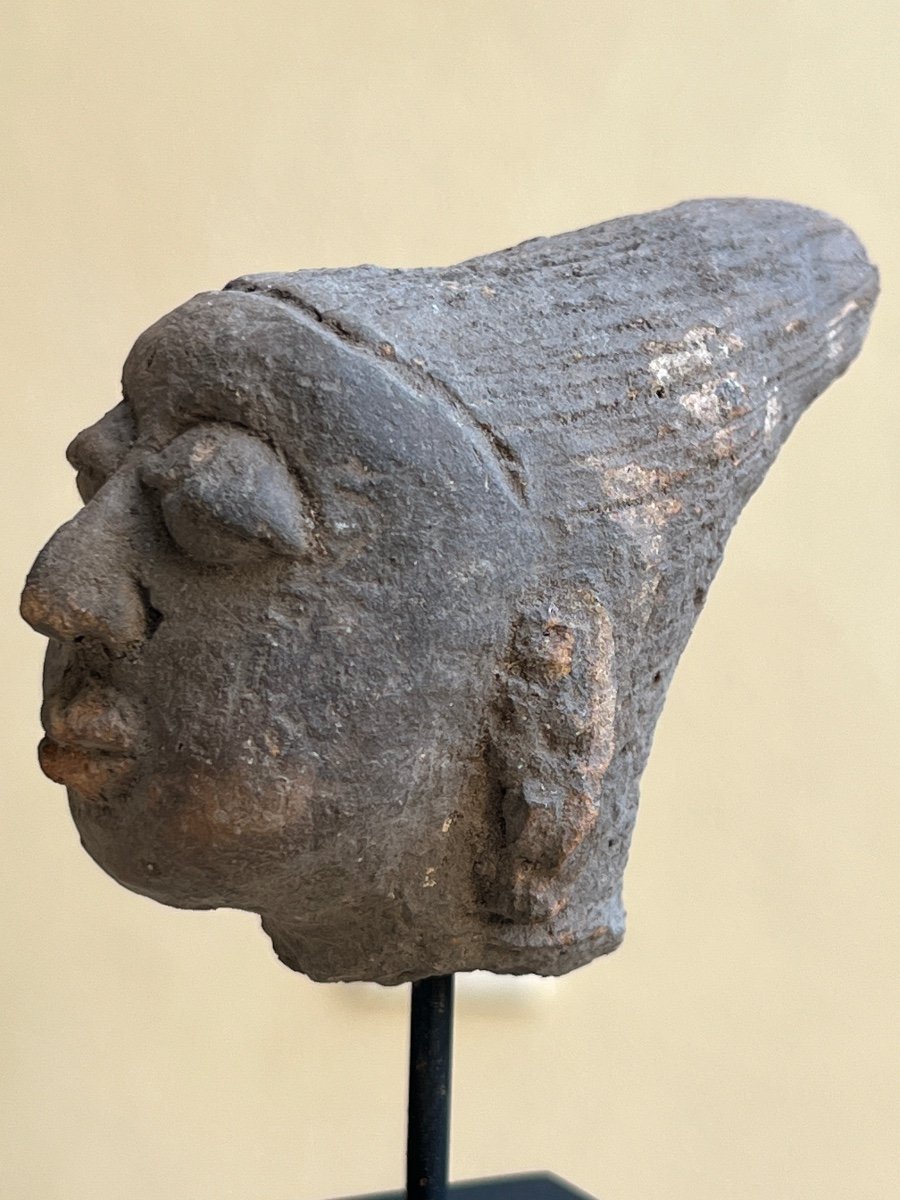 Head Of A Dignitary, Terracotta, Indonesia, East Java, Majapahit Kingdom, Late 13th Century -photo-1