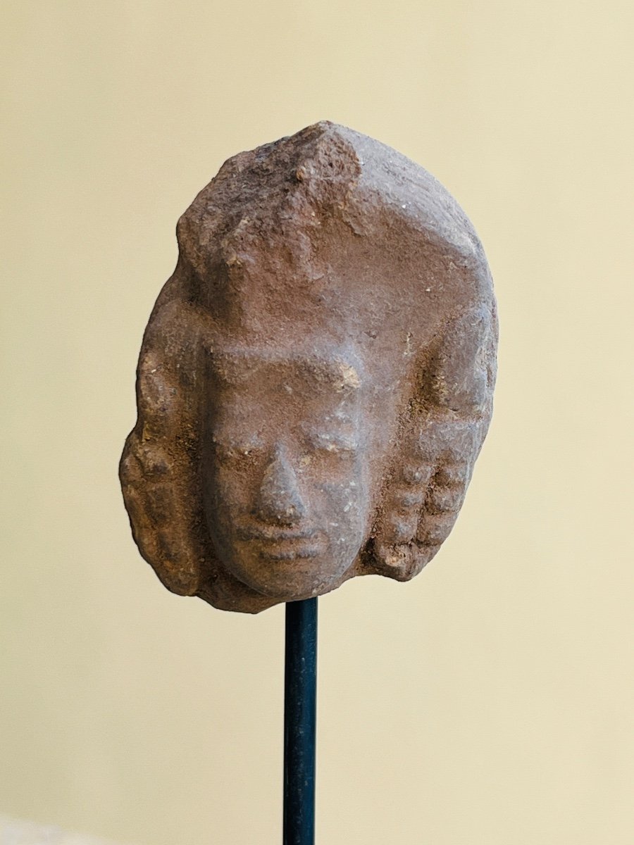 Head Of A Woman, Terracotta, Indonesia, East Java, Majapahit Kingdom, Late 13th Century -photo-3