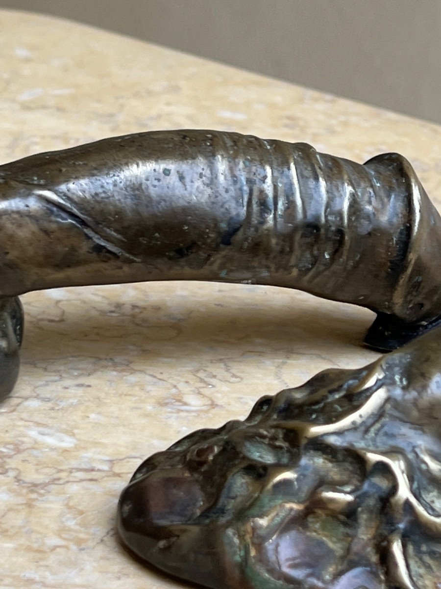 Pair Of Bronze Handles In The Shape Of A Phallus, 20th Century -photo-8