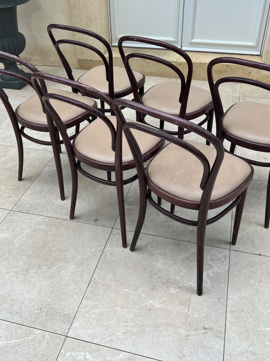 6 Chaises  Thonet De bistrot N 14  1950-photo-3