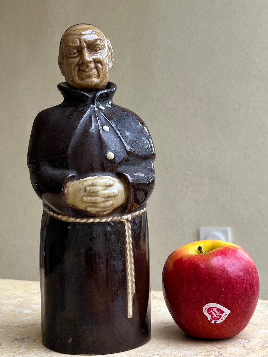 Anthropomorphic Liqueur Bottle Monk Ceramic 1940-photo-3