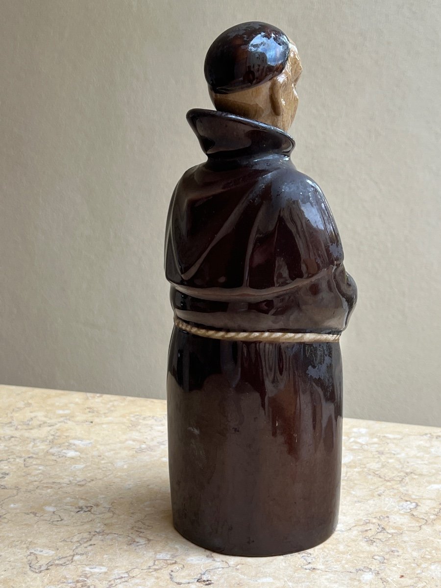 Anthropomorphic Liqueur Bottle Monk Ceramic 1940-photo-4