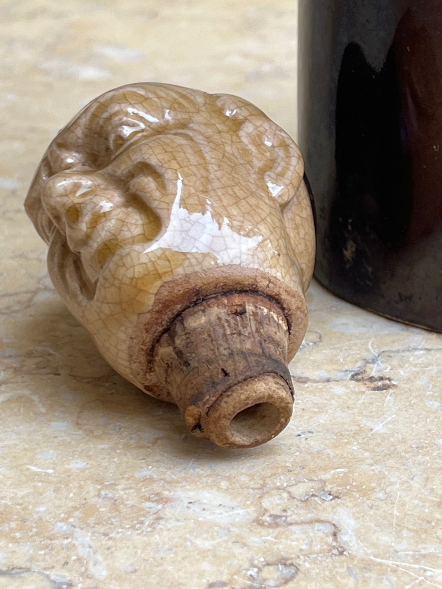 Anthropomorphic Liqueur Bottle Monk Ceramic 1940-photo-2