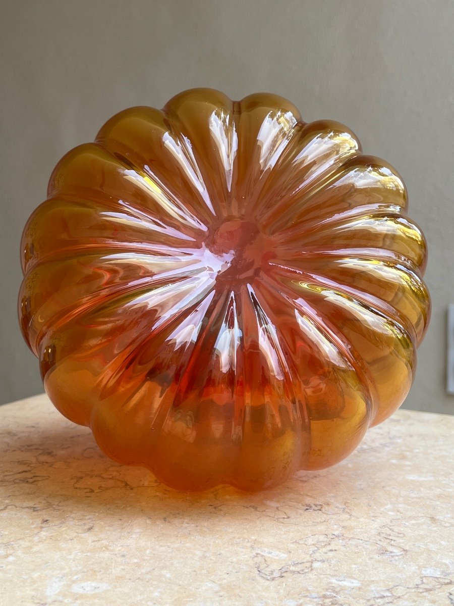 Murano Blown Glass Pumpkin Period 1960-photo-2