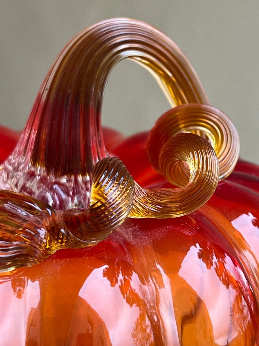 Murano Blown Glass Pumpkin Period 1960-photo-4