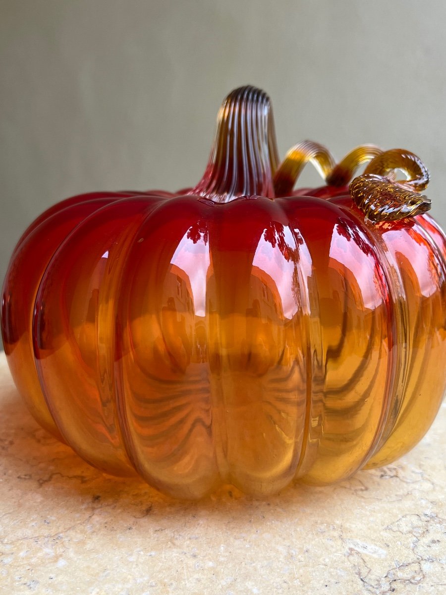 Murano Blown Glass Pumpkin Period 1960-photo-5