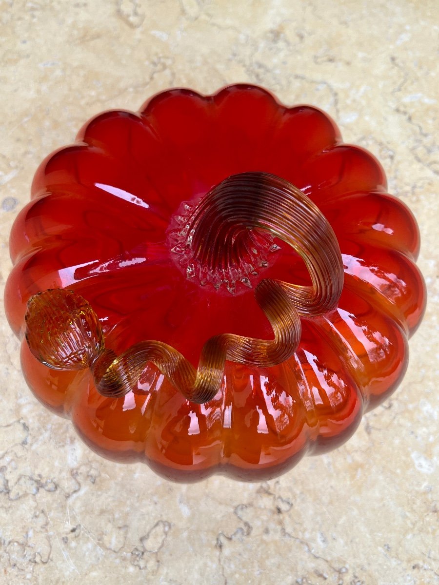 Murano Blown Glass Pumpkin Period 1960-photo-6