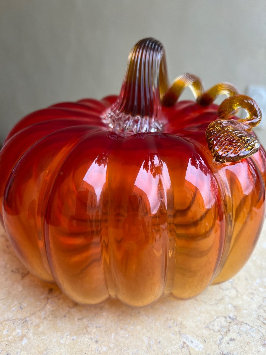 Murano Blown Glass Pumpkin Period 1960-photo-7