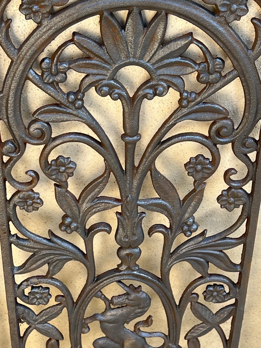 8 Cast Iron Grilles Unicorn Motif English Colonial House, Rangoon Burma 19th Century-photo-4