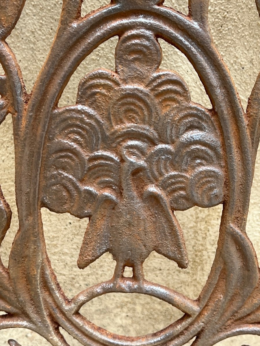 8 Grilles En Fonte Motif Paon Maison Coloniale Anglaise ,rangoon Birmanie XIX é Siècle .-photo-4