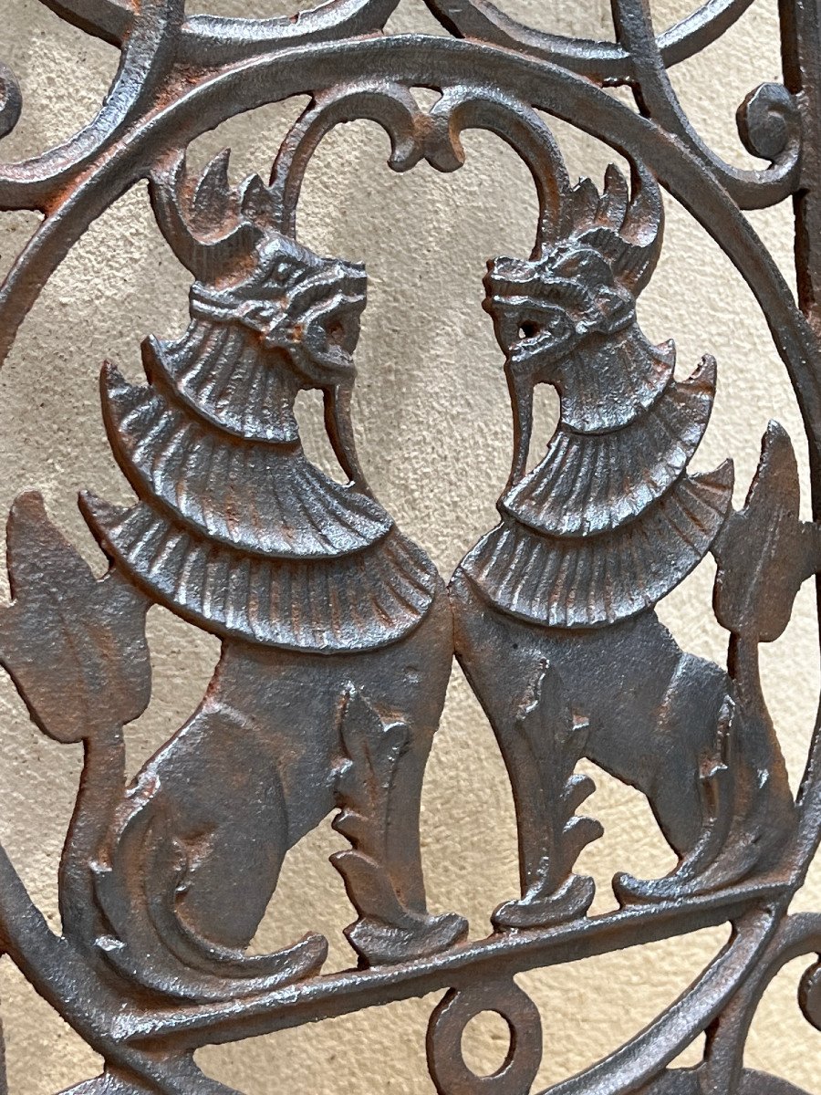 8 Cast Iron Foo Dog Grilles English Colonial House Rangoon Burma, Late 19th Century-photo-2