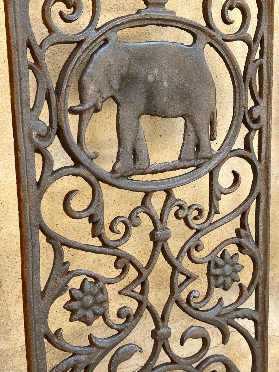 8 Cast Iron Grilles Elephant Motif English Colonial House Rangoon Burma Late 19th Century-photo-4