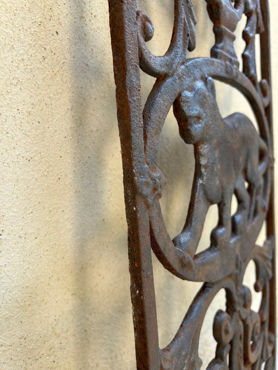 8 Cast Iron Grilles Panther Motif English Colonial House Rangoon Burma, Late 19th Century-photo-8