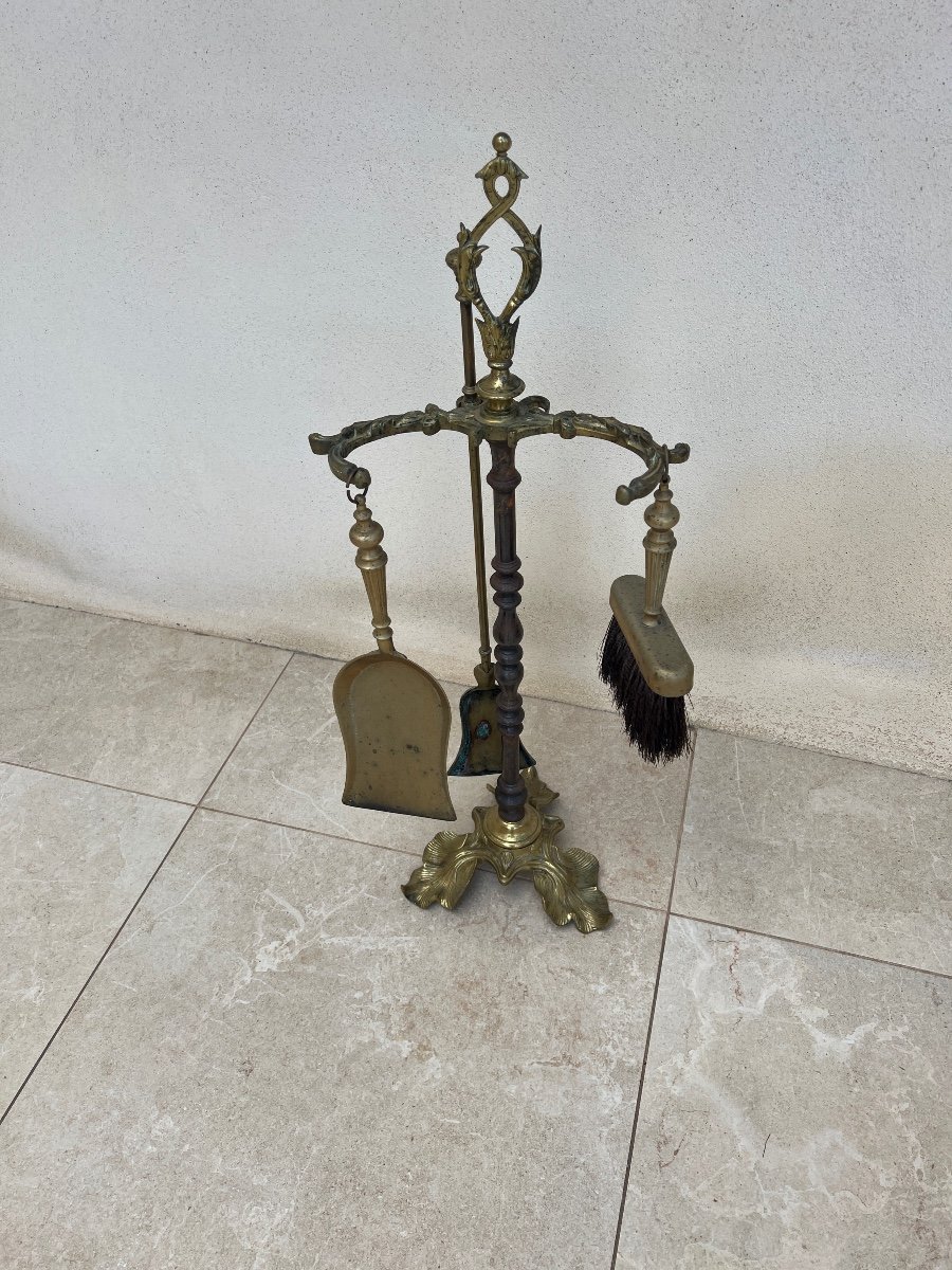 Brass Fireplace Servant  -photo-2