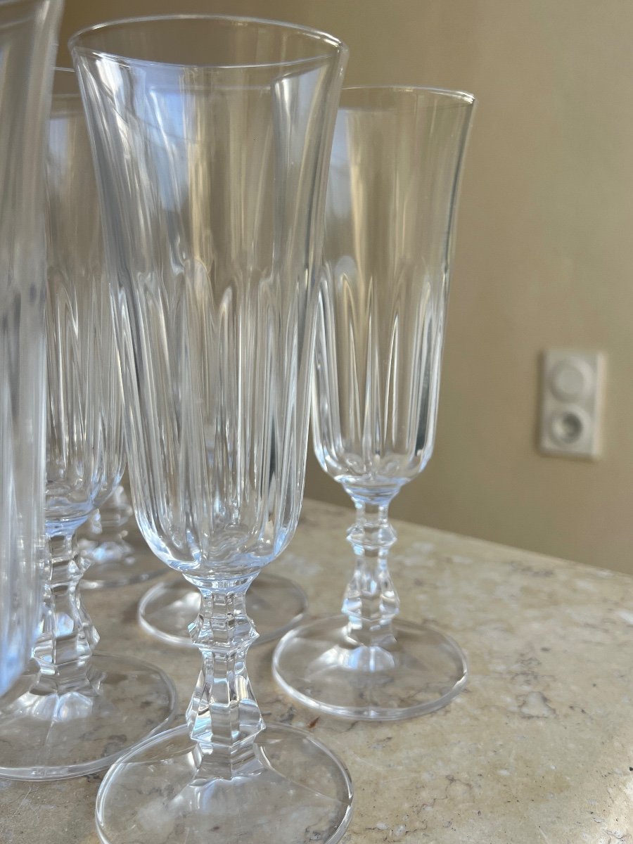 12 Baccarat Crystal Champagne Flutes -photo-1