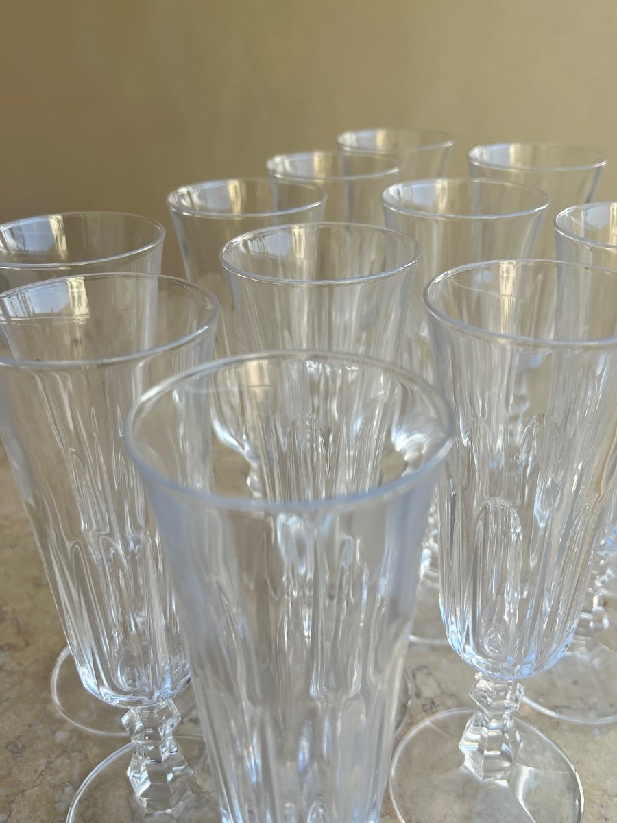 12 Baccarat Crystal Champagne Flutes -photo-4