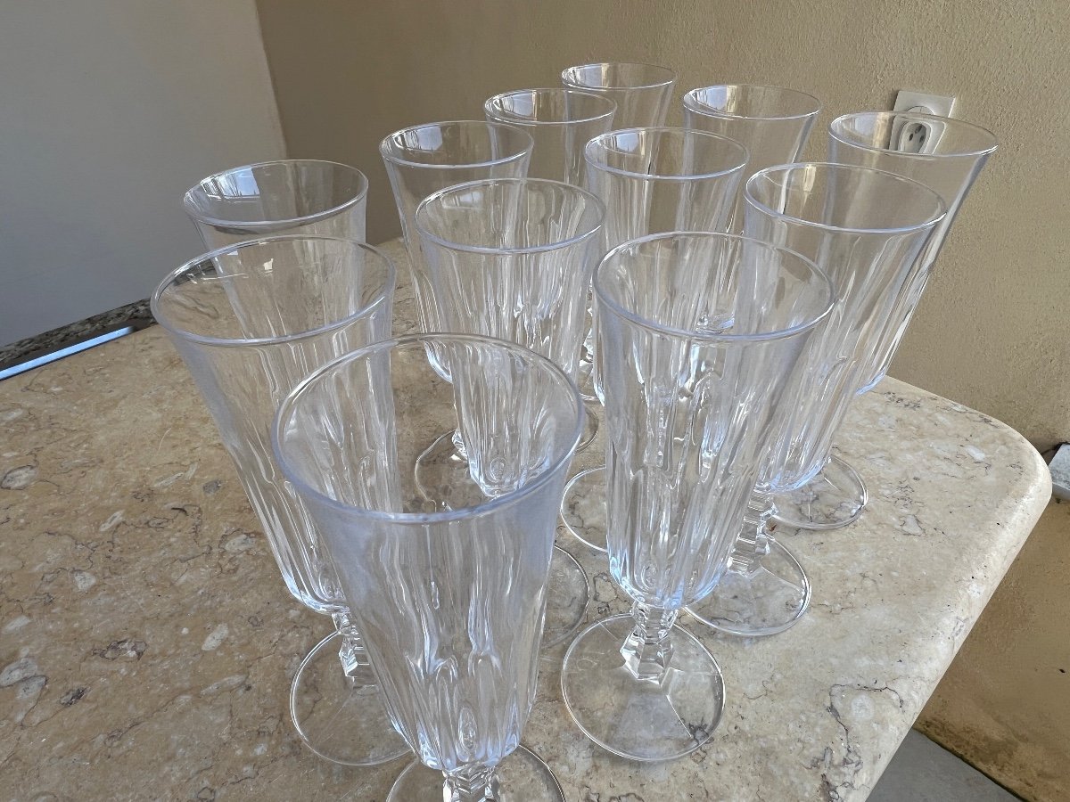 12 Baccarat Crystal Champagne Flutes -photo-5