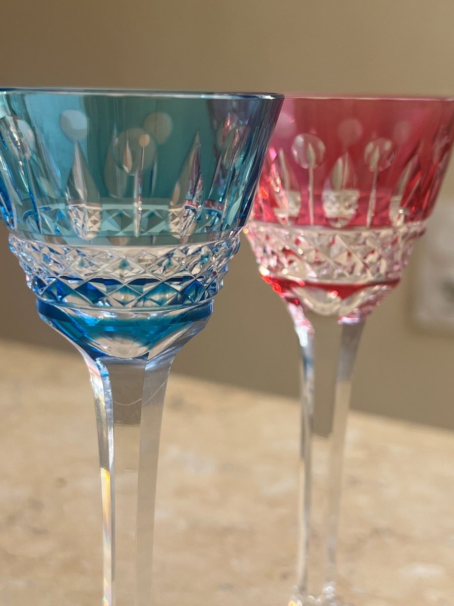 8 Verres A Liqueur De Couleur Cristal Saint Louis -photo-2