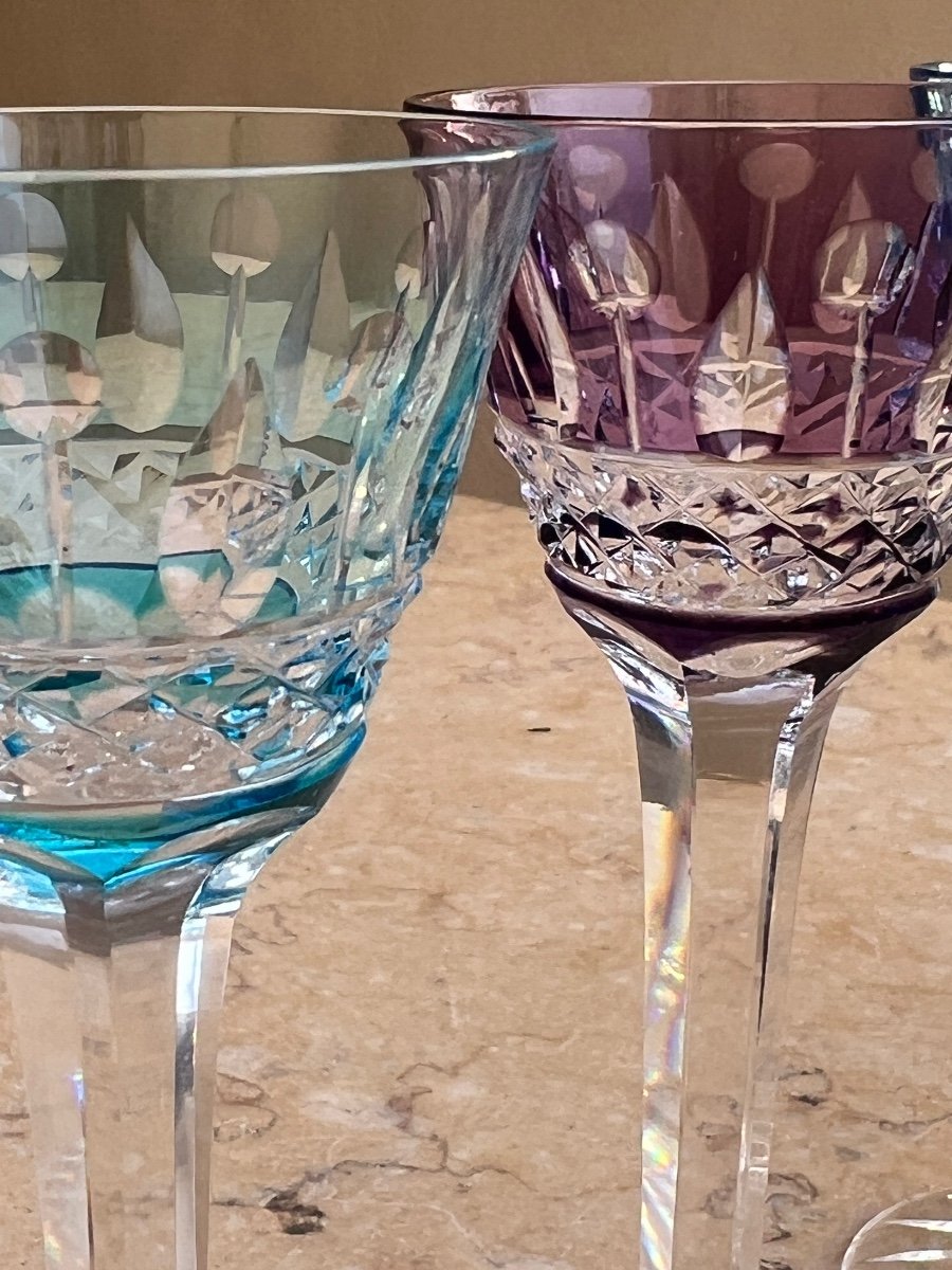 8 Verres A Liqueur De Couleur Cristal Saint Louis -photo-3