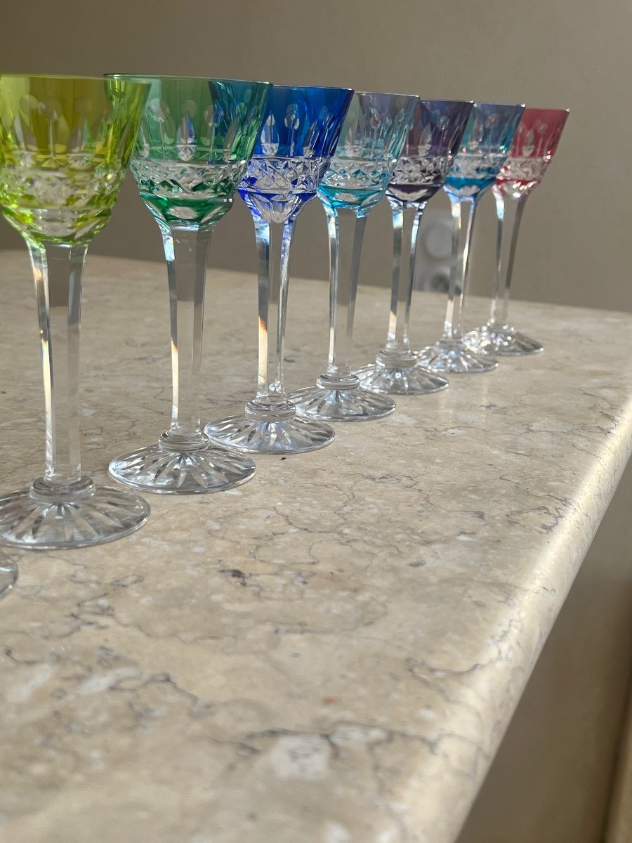 8 Verres A Liqueur De Couleur Cristal Saint Louis -photo-1