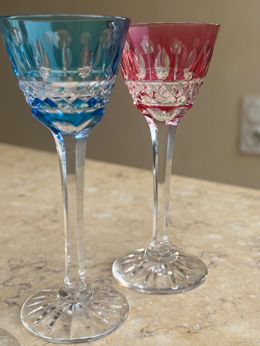 8 Verres A Liqueur De Couleur Cristal Saint Louis -photo-2