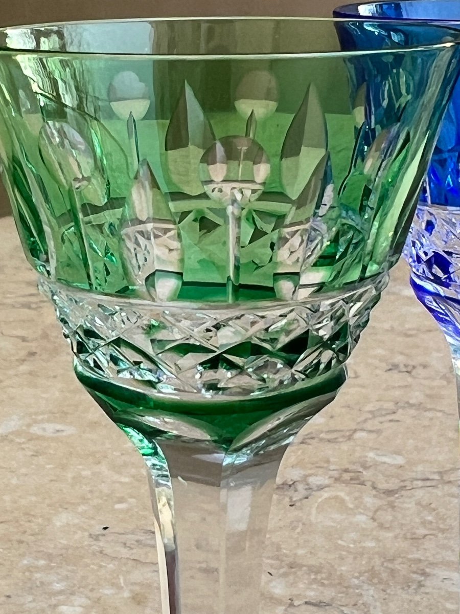 8 Verres A Liqueur De Couleur Cristal Saint Louis -photo-4