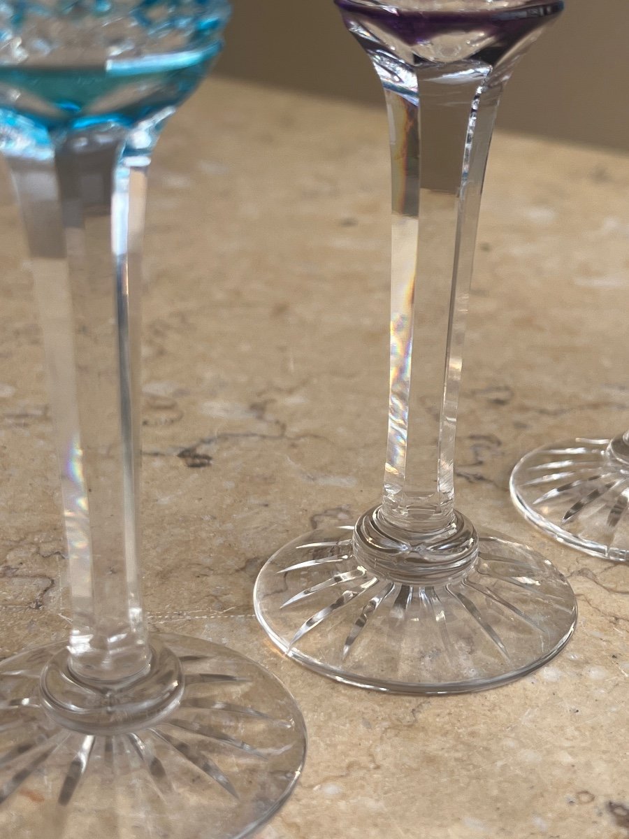 8 Verres A Liqueur De Couleur Cristal Saint Louis -photo-5