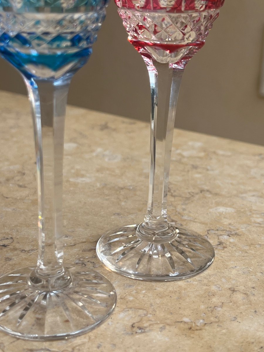 8 Verres A Liqueur De Couleur Cristal Saint Louis -photo-6