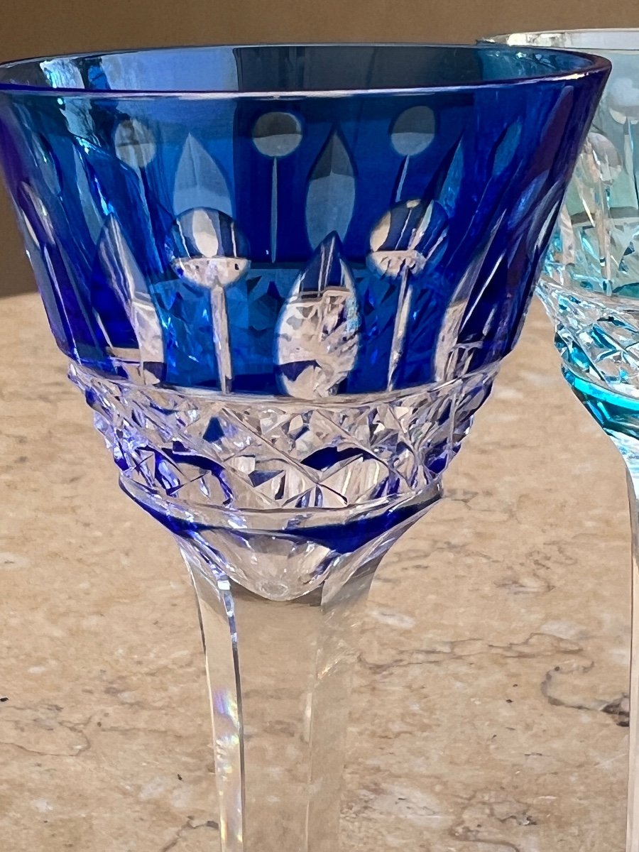 8 Verres A Liqueur De Couleur Cristal Saint Louis -photo-7