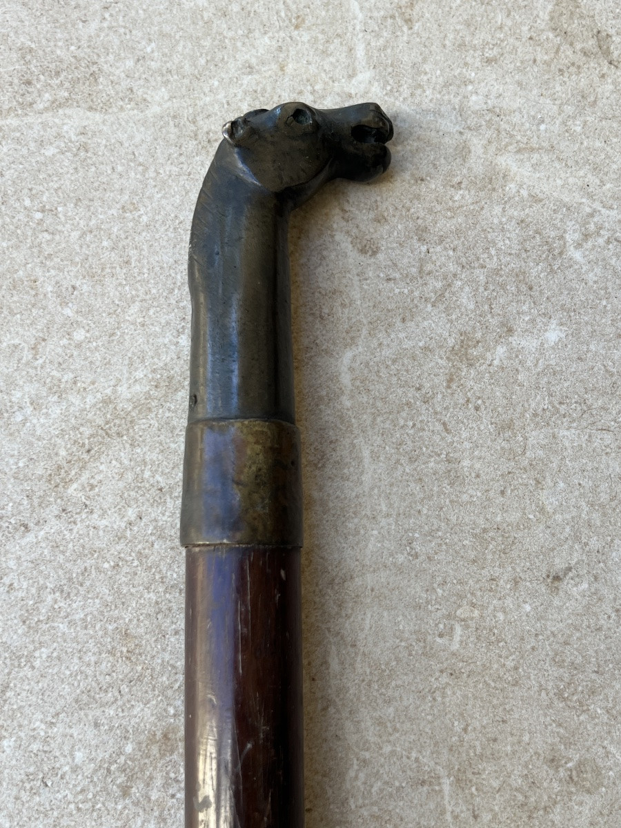 Monk's Cane Horse Head Knob 19th Century Burma -photo-7