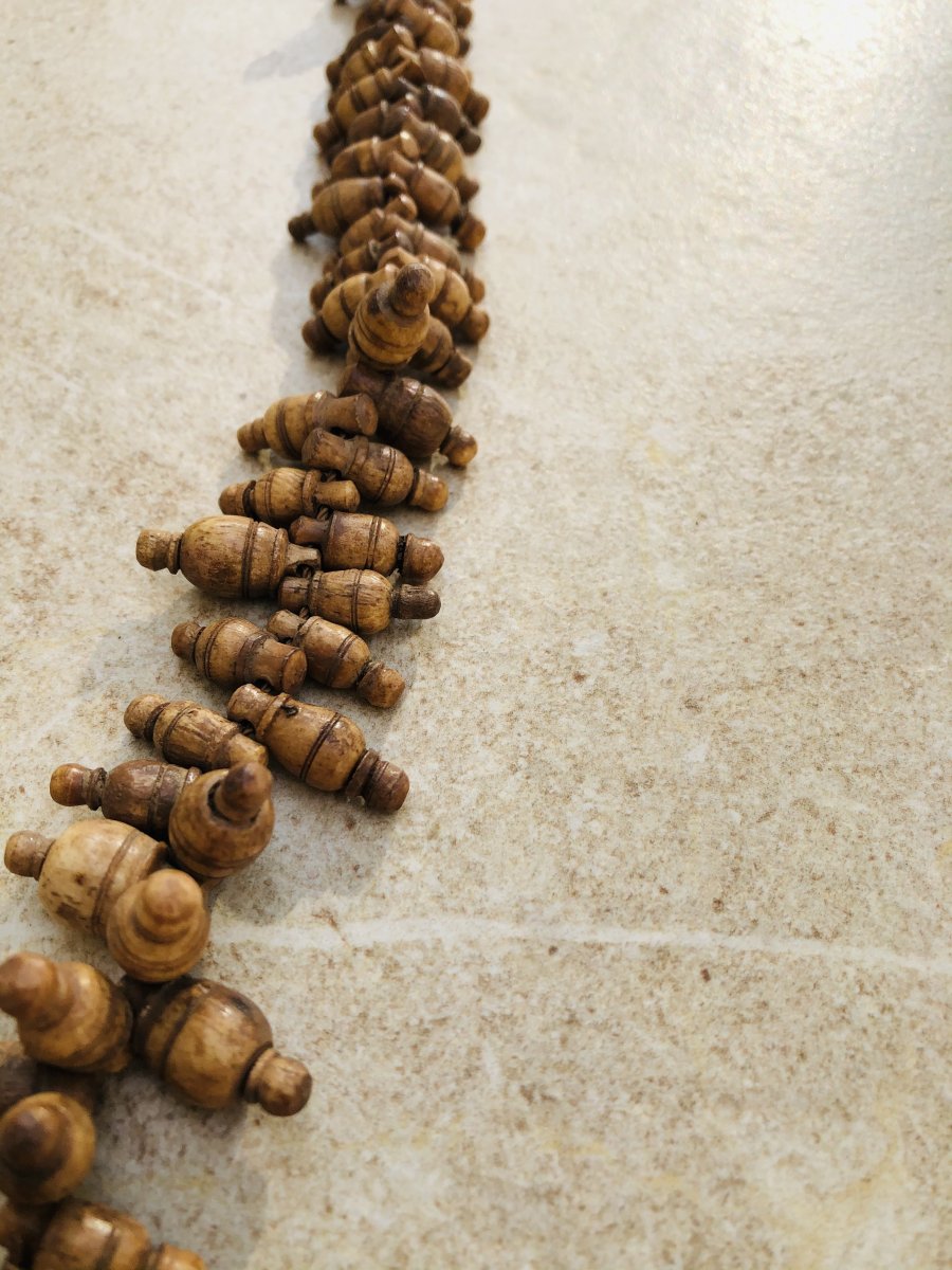 Mala - Buddhist Monk 's Rosary In Bone , Shape Amphora , Shan Province, Burma.-photo-2