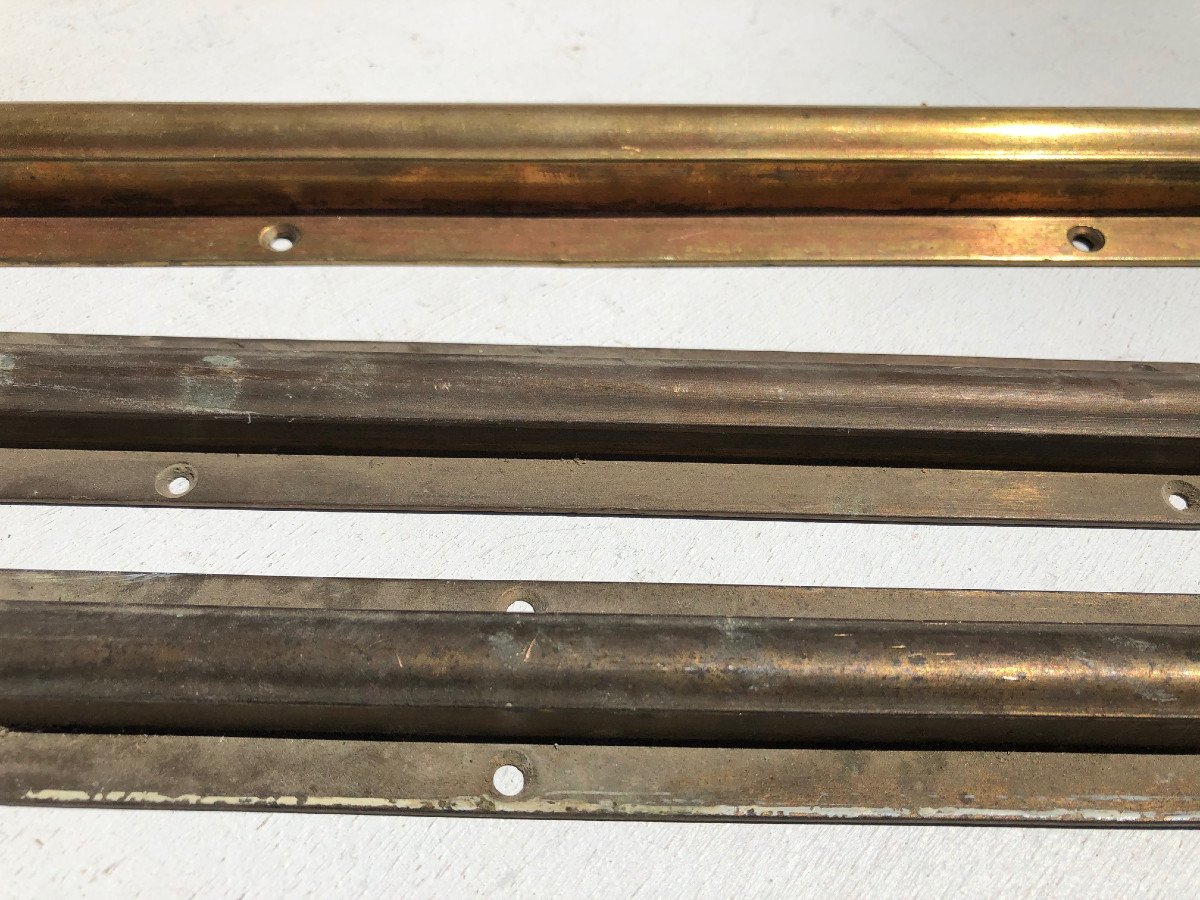 Lot De 3  Grandes  Targettes Coloniale Anglais En Laiton Pour Portes Et Fenetres  , Birmanie .-photo-3