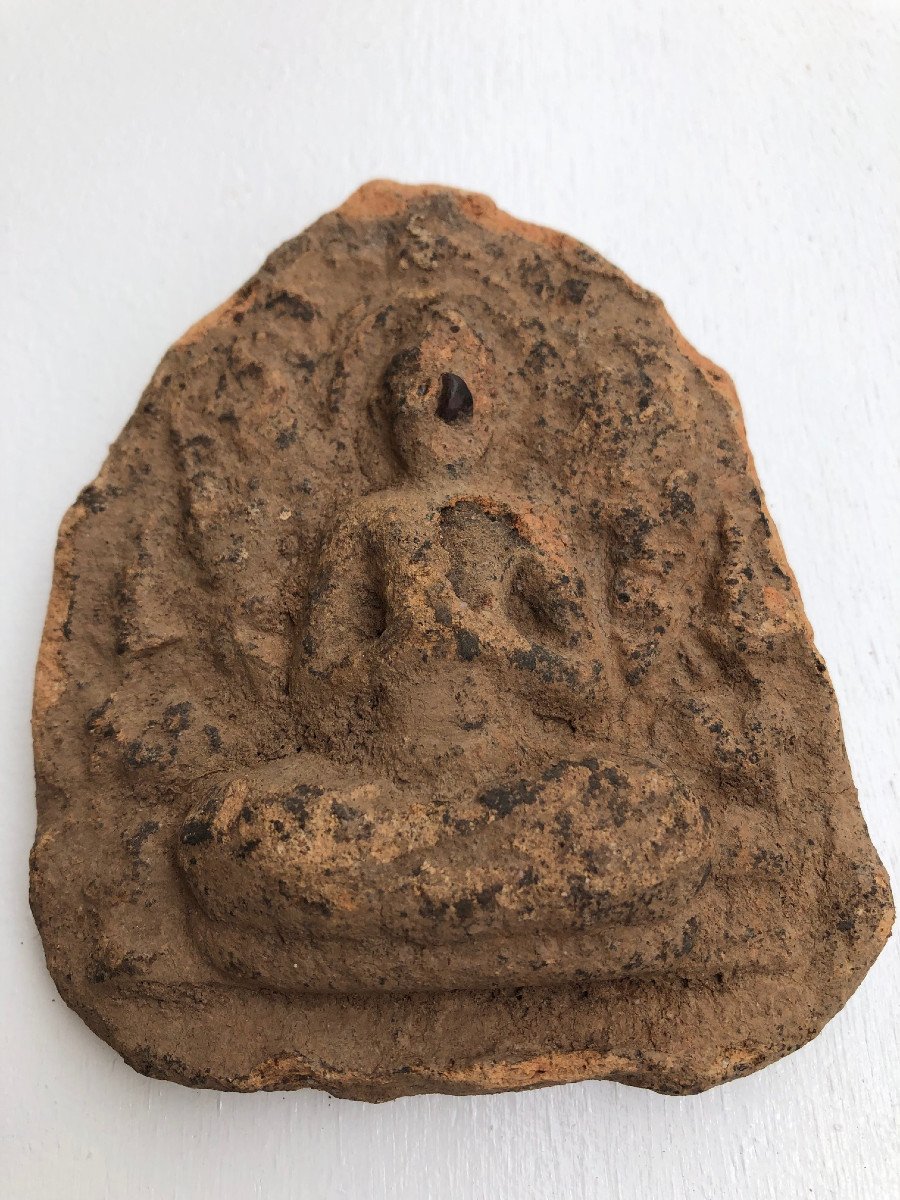 Buddhist Votive Amulet Terracotta Xth / XIIth Century Pagan Kingdom Burma