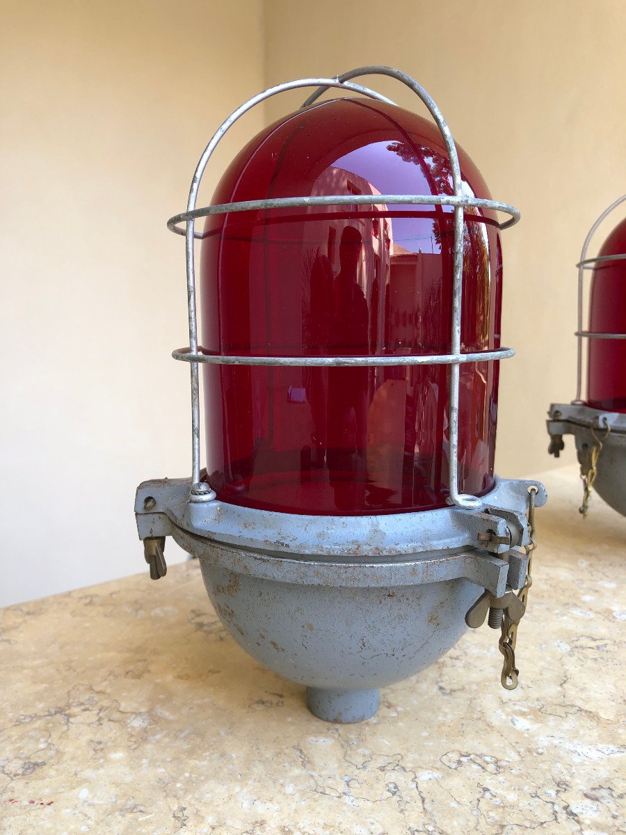 Pair Lantern Of English Colonial Boat Corridor XIXth Century, Rangoon, Burma-photo-1