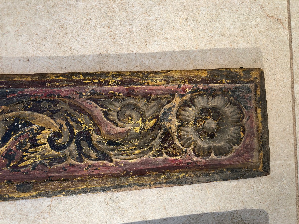 Pair Of Temple Woodwork, Shan Province, Burma.-photo-2