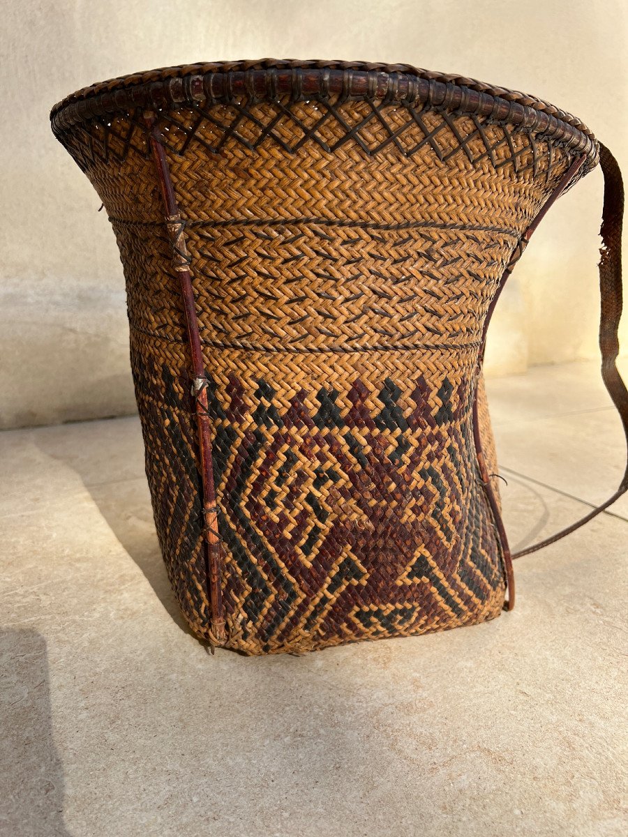 Rare Basketry With Anthropomorphic Patterns, Dayak Borneo, Indonesia.-photo-2