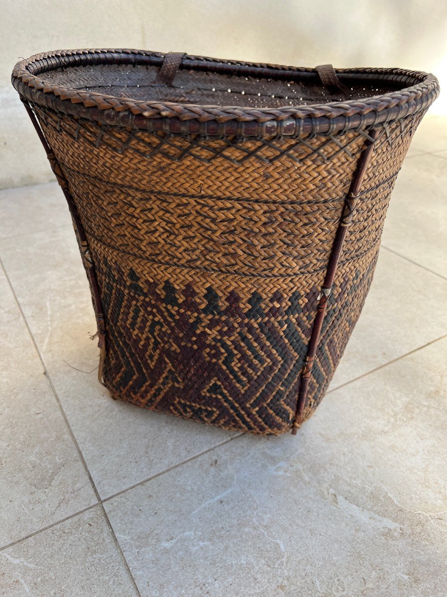 Rare Basketry With Anthropomorphic Patterns, Dayak Borneo, Indonesia.-photo-8