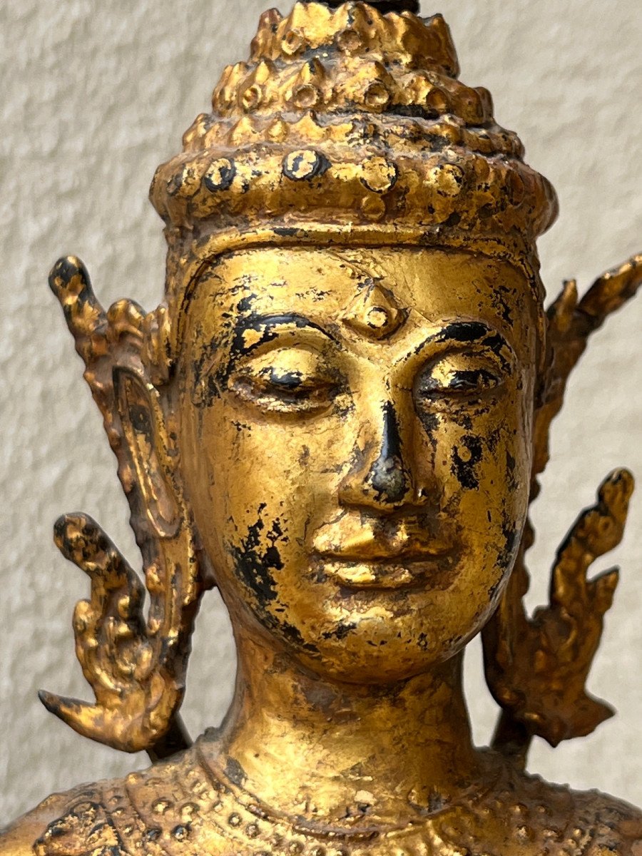 Lao Buddha In Bronze, Standing, 19th Century, Laos,-photo-4