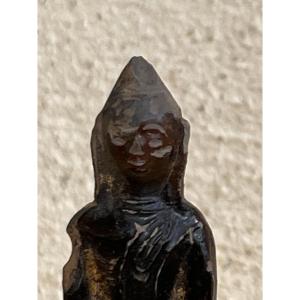 Small Buddha Terracotta Lacquer, XVIIIth Century, Burma