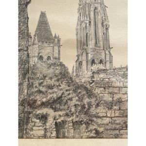 Senlis Cathedral Drawing By Boileau